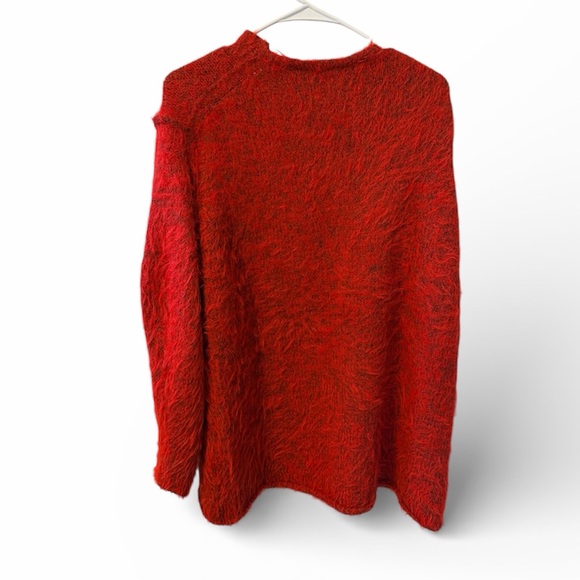Free People Sparrow Pullover Fuzzy V-neck Sweater. XS Red. Oversized. Boho. - Picture 5 of 7